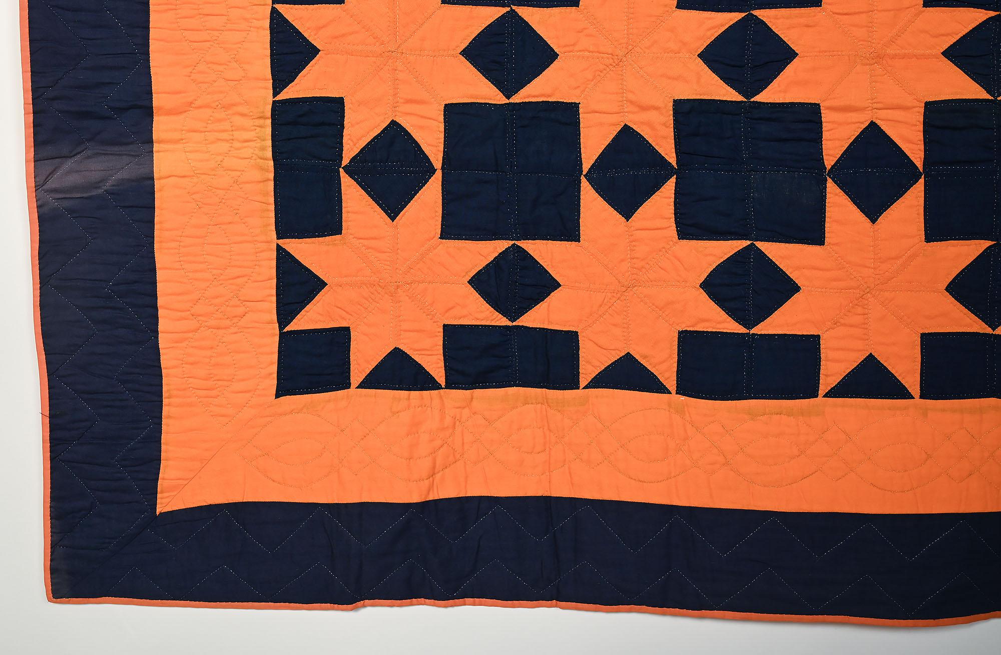 Mennonit-Steppdecke mit berührten Sternen (Patchwork) im Angebot