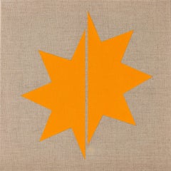 8 Pointed Star, Acrylic on natural linen