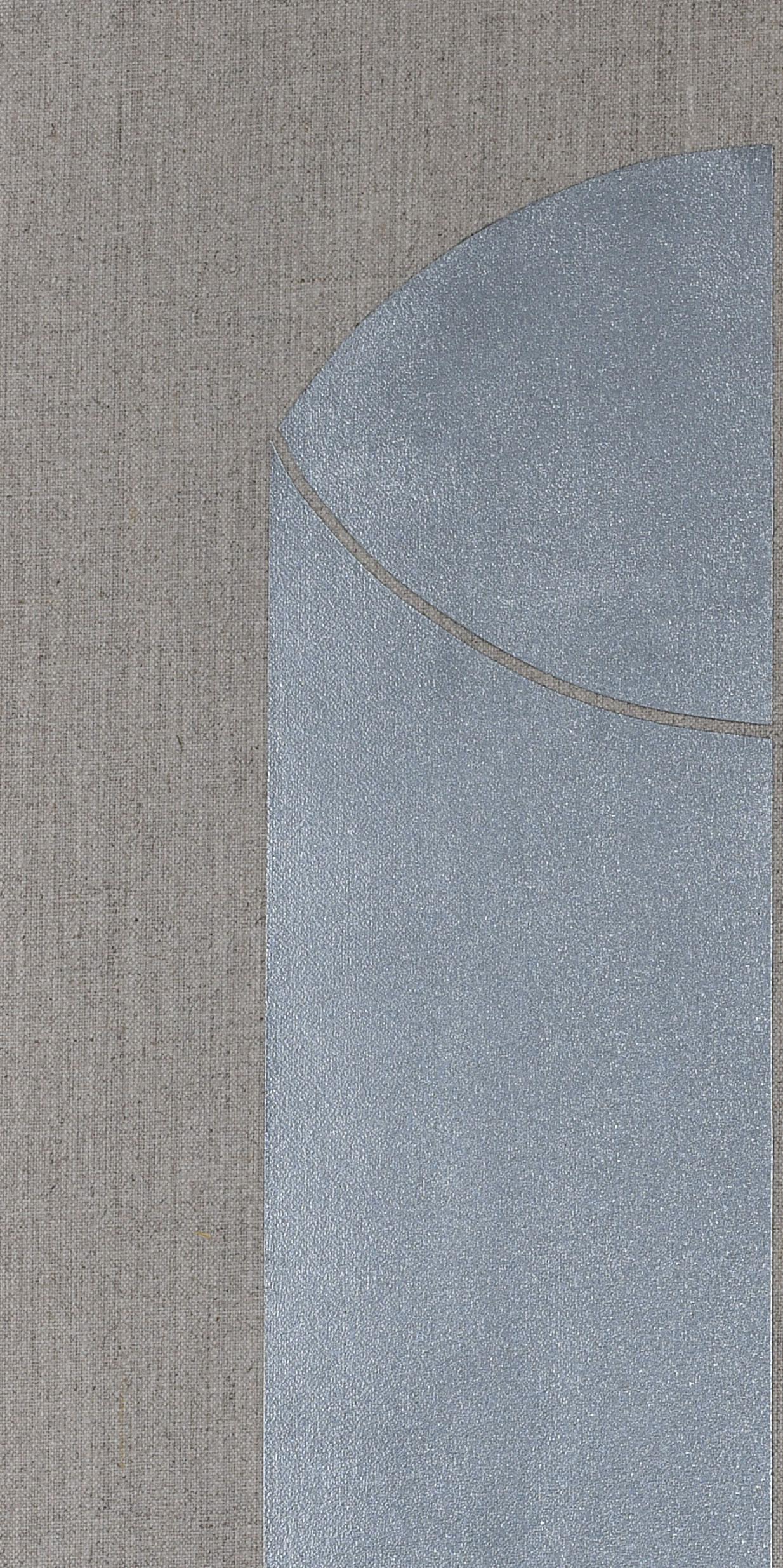 Cylinder, Acrylic on natural linen - Painting by Meno Eytan