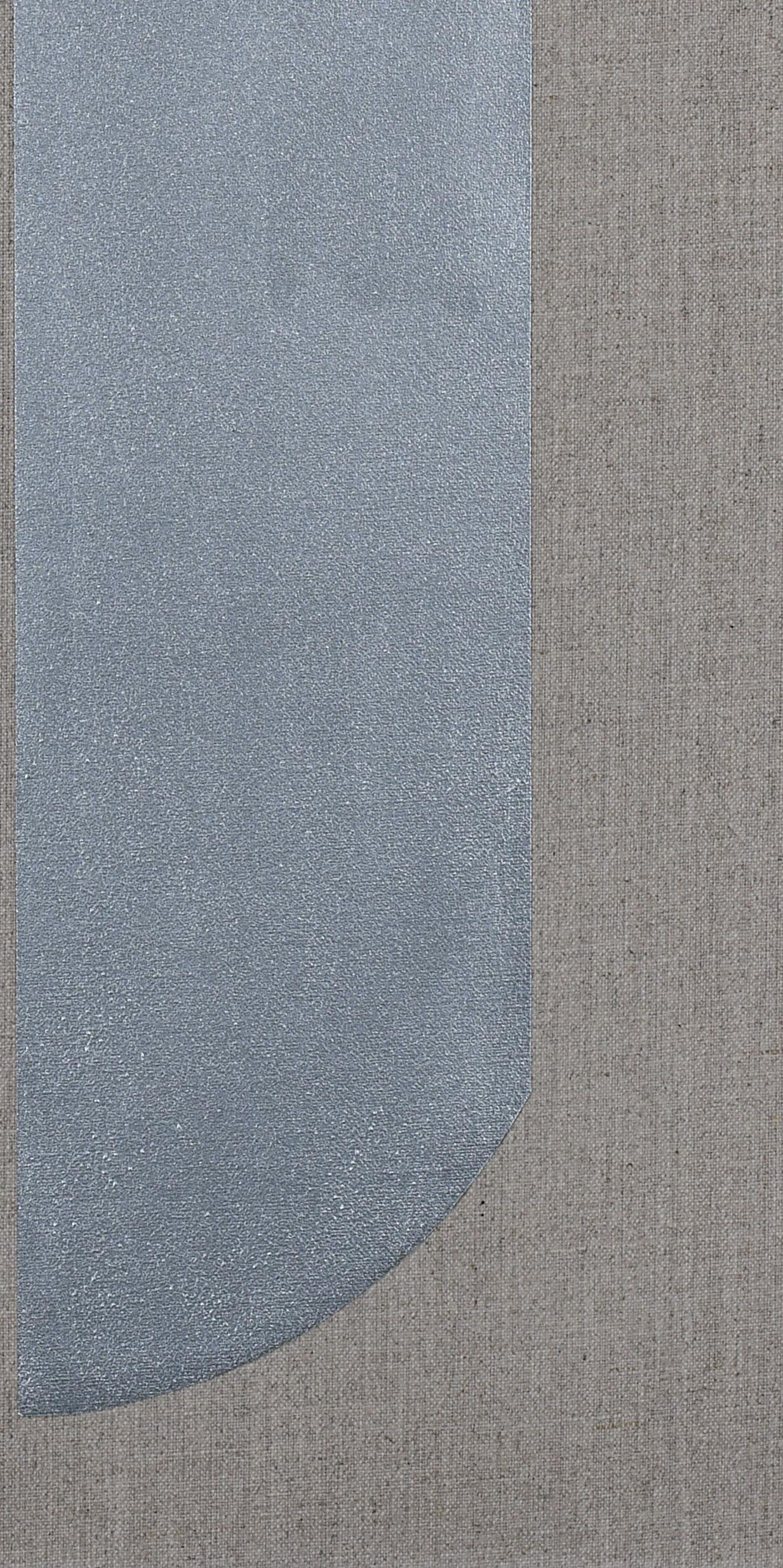 Cylinder, Acrylic on natural linen - Gray Abstract Painting by Meno Eytan