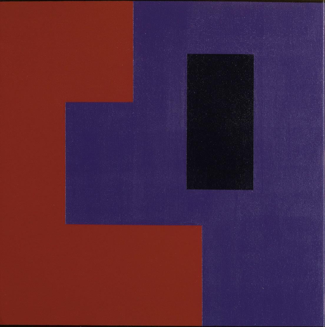 Untitled #234, Acrylic on natural linen - Abstract Geometric Painting by Meno Eytan