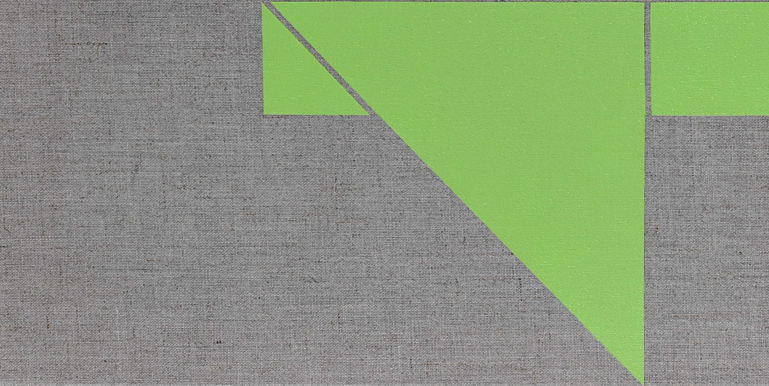 Which Way?, Acrylic on natural linen - Abstract Geometric Painting by Meno Eytan