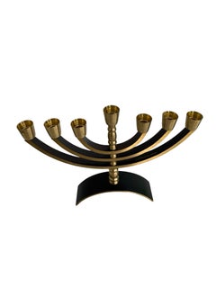 Menorah inciso Gerusalemme in ottone annerito Anni '50-'60