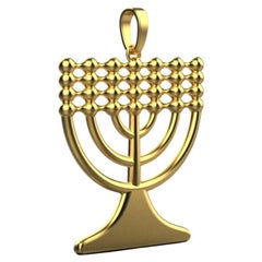 Menorah-Anhänger, 18 Karat Gold