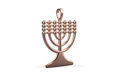 Menorah Pendant, 18K Rose Gold