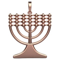 Menorah-Anhänger, 18 Karat Roségold