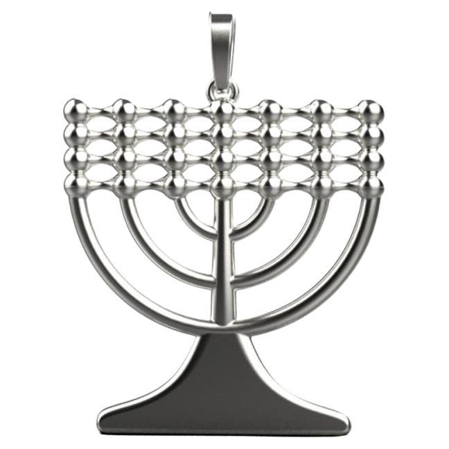 Pendentif Menorah, argent sterling en vente