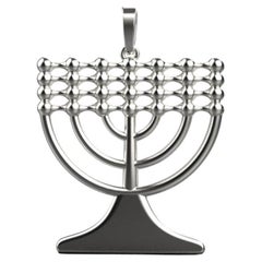 Menorah Pendant, Sterling Silver