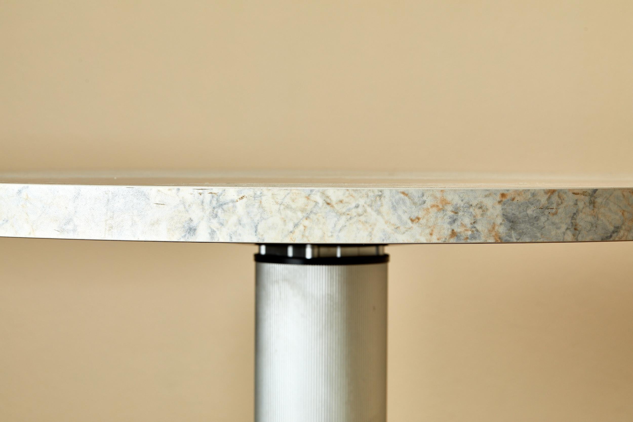 Menphis, Console Table, Iron and Aluminum Base, Formica Top in Marble Imitation 3