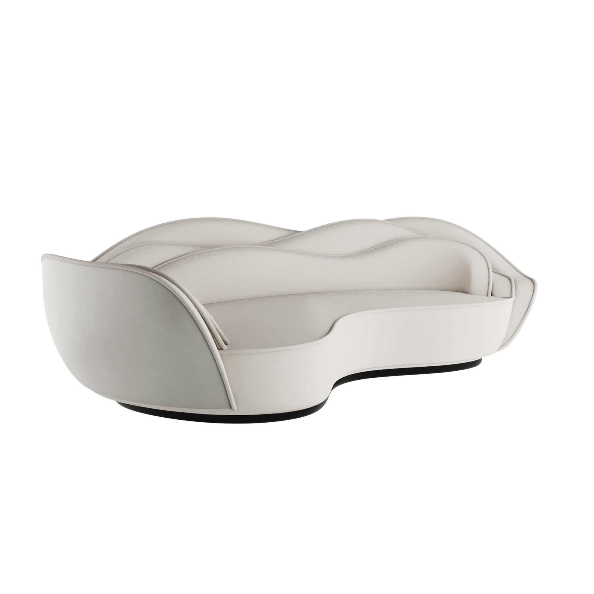 Schwarz-weißes Sofa im postmodernen Stil mit wellenförmiger Rückenlehne (Moderne) im Angebot