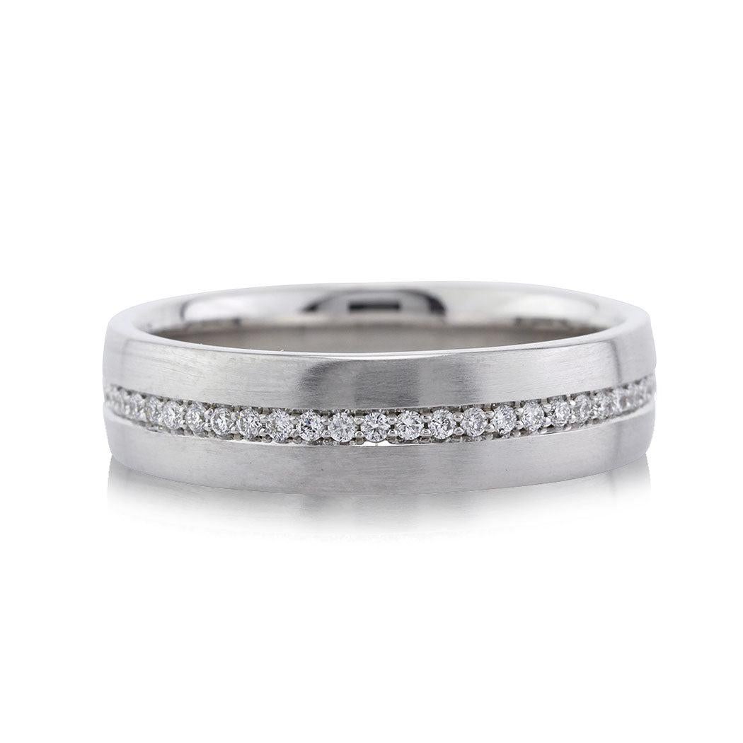 Men
s 0.50ct Round Brilliant Cut Diamond Eternity Wedding Band in 14k White Gold