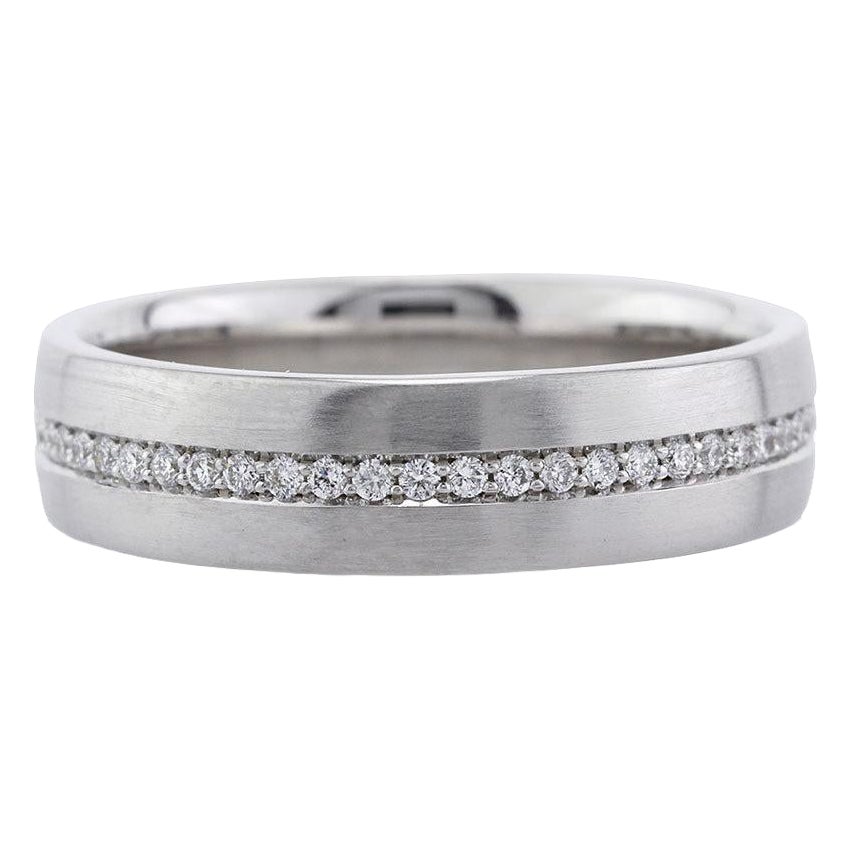 Men
s 0.50ct Round Brilliant Cut Diamond Eternity Wedding Band in 14k White Gold