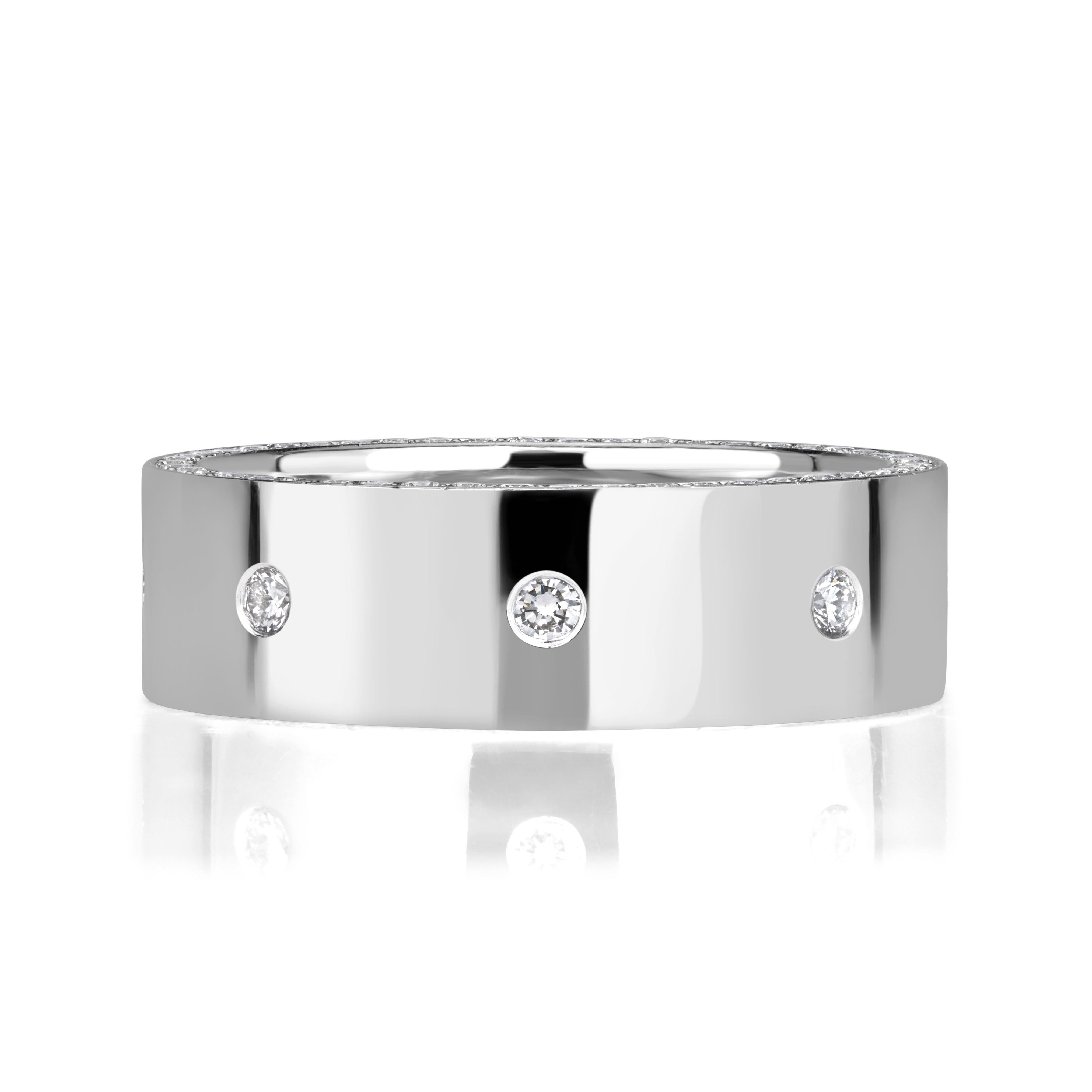 Men
s 1.00ct Diamond Eternity Wedding Band 7.0mm For Sale