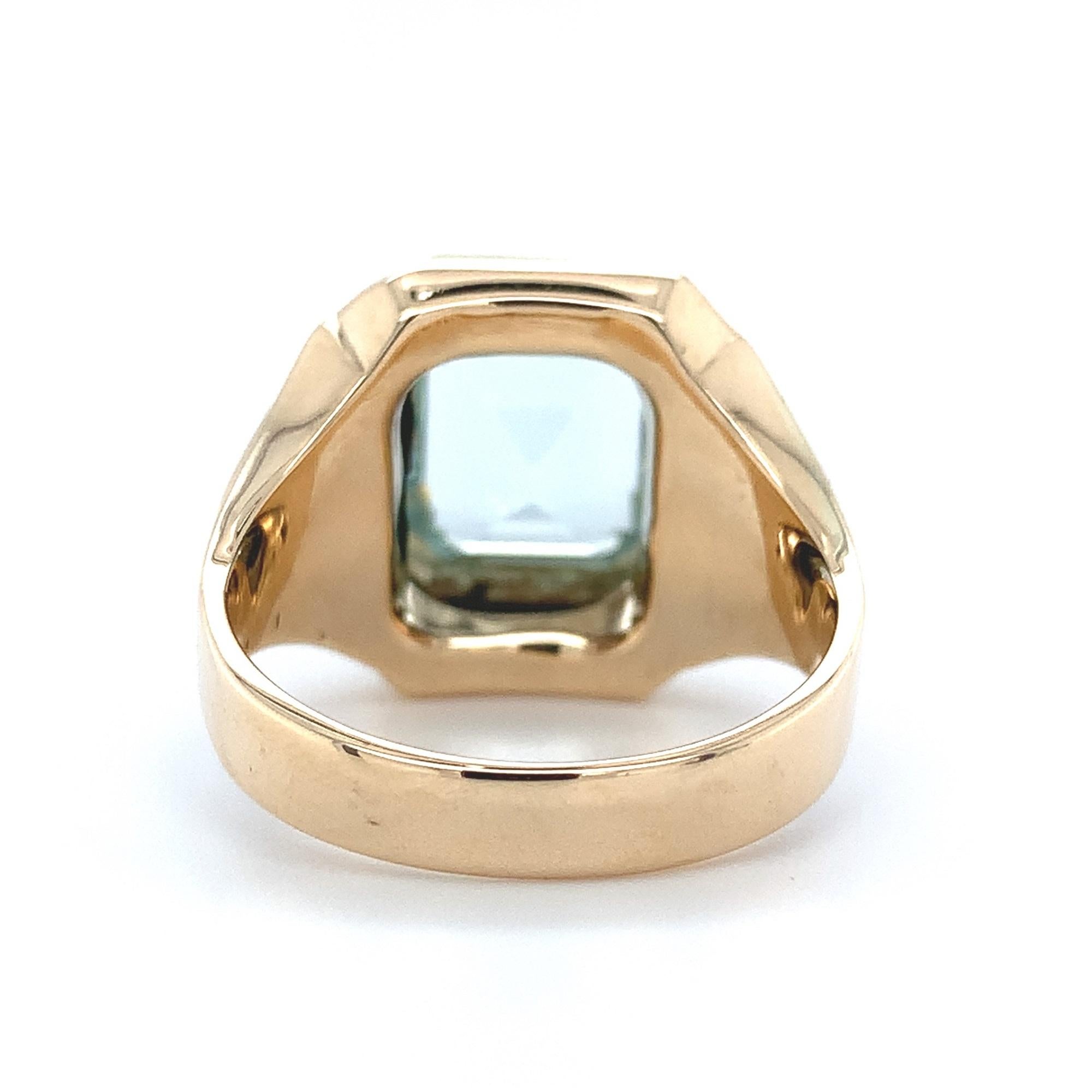 10k yellow gold aquamarine ring