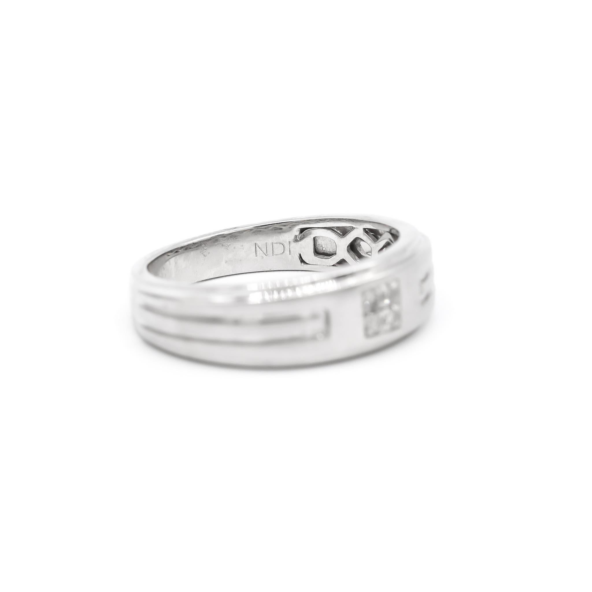 Herren''s 10 Karat Weißgold Diamantband 2