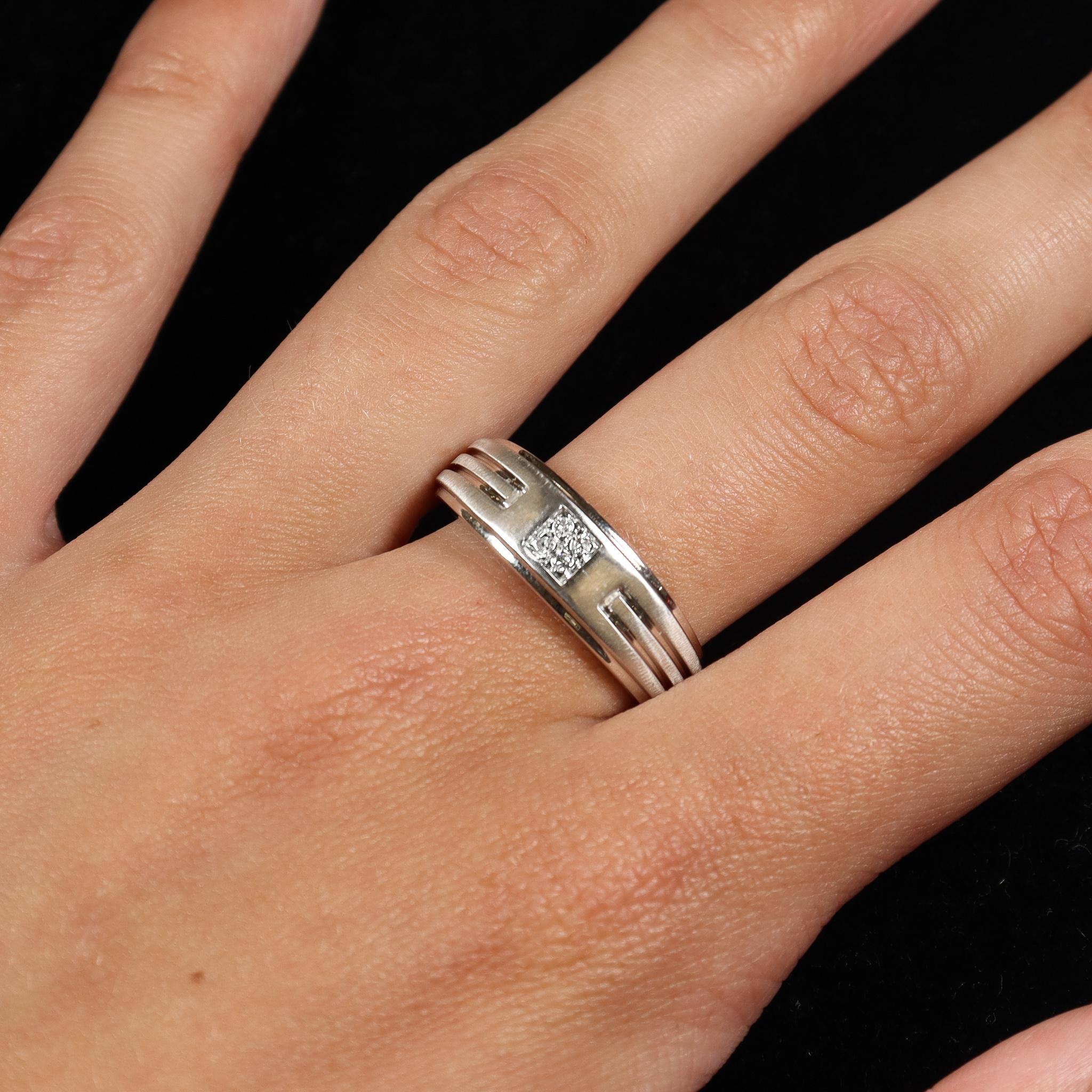 Herren''s 10 Karat Weißgold Diamantband 3