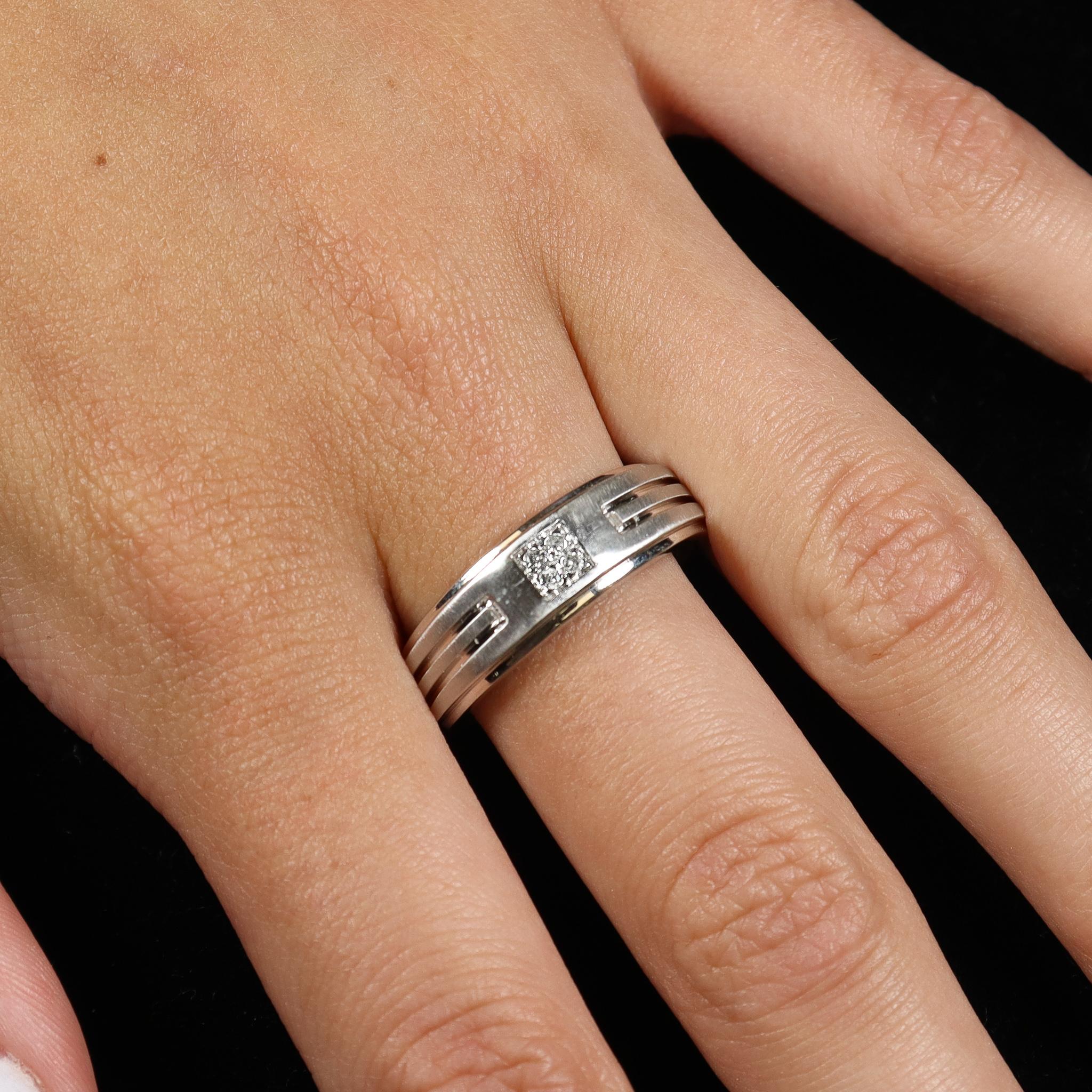 Herren''s 10 Karat Weißgold Diamantband 4