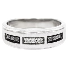 Men's 10K White Gold Diamond Band