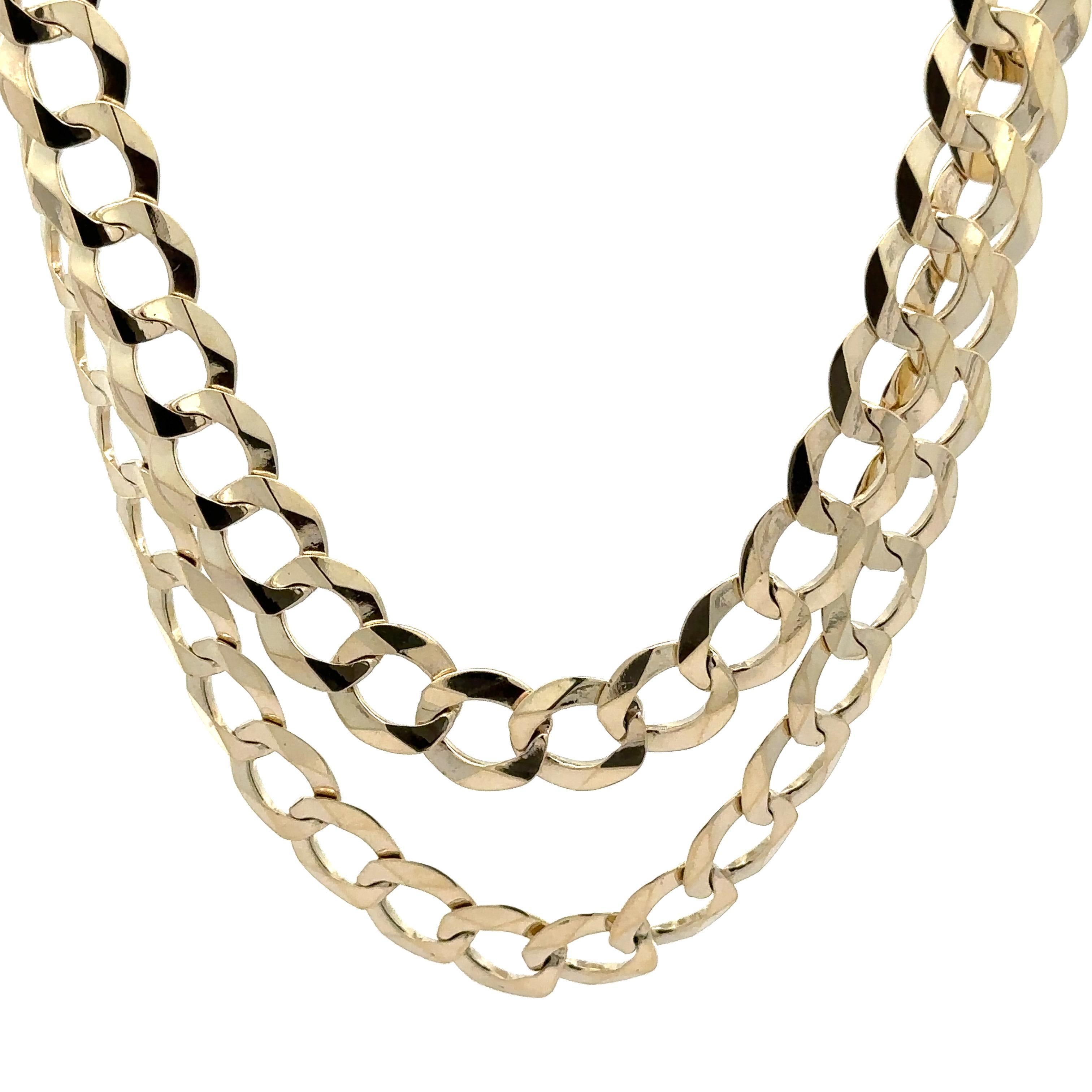 Collier à maillons cubains en or jaune 10k pour hommes, 26,5