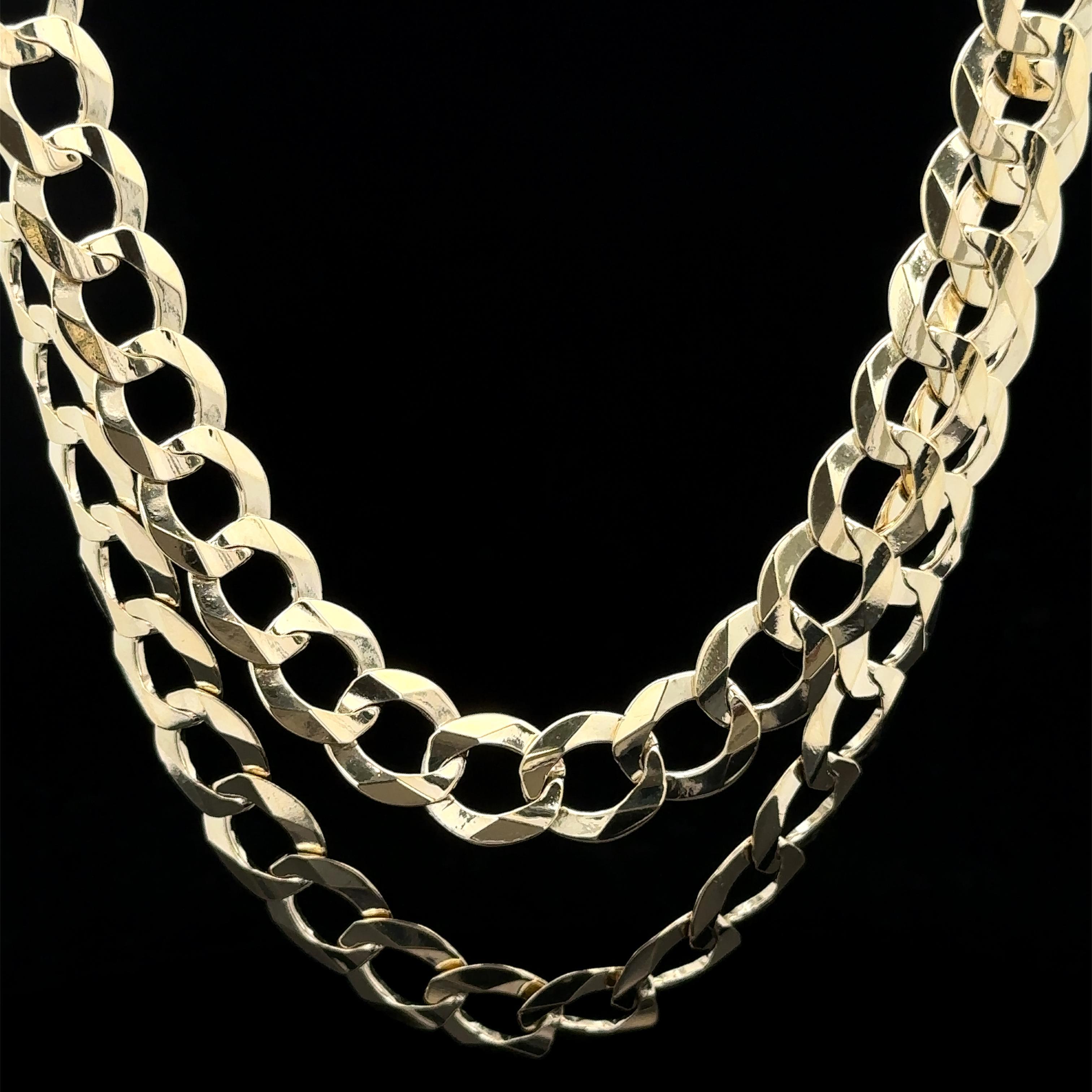 Collier à maillons cubains en or jaune 10k pour hommes, 26,5