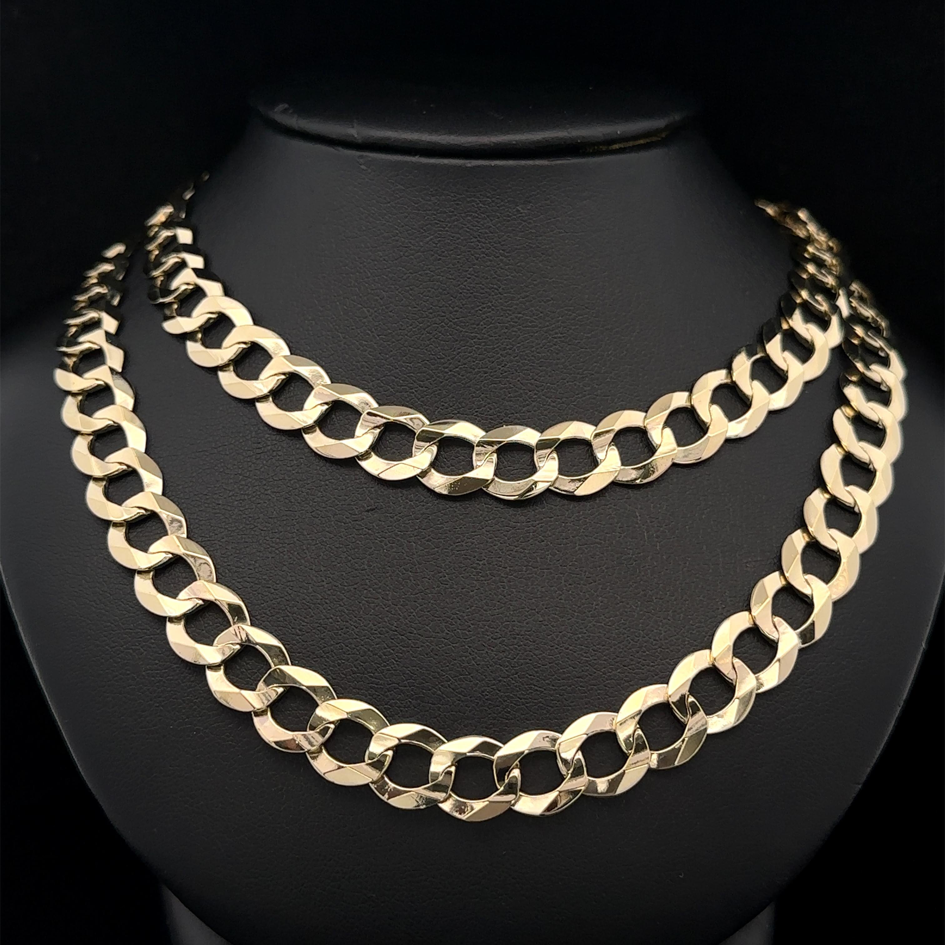 Collier à maillons cubains en or jaune 10k pour hommes, 26,5