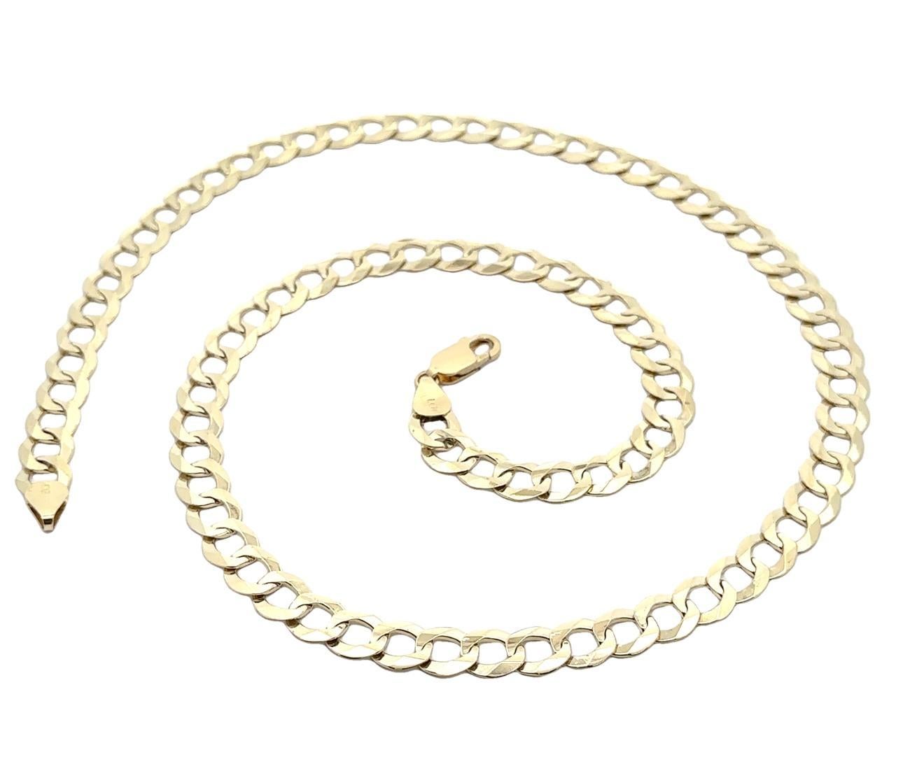 Collier à maillons cubains en or jaune 10k pour hommes, 26,5