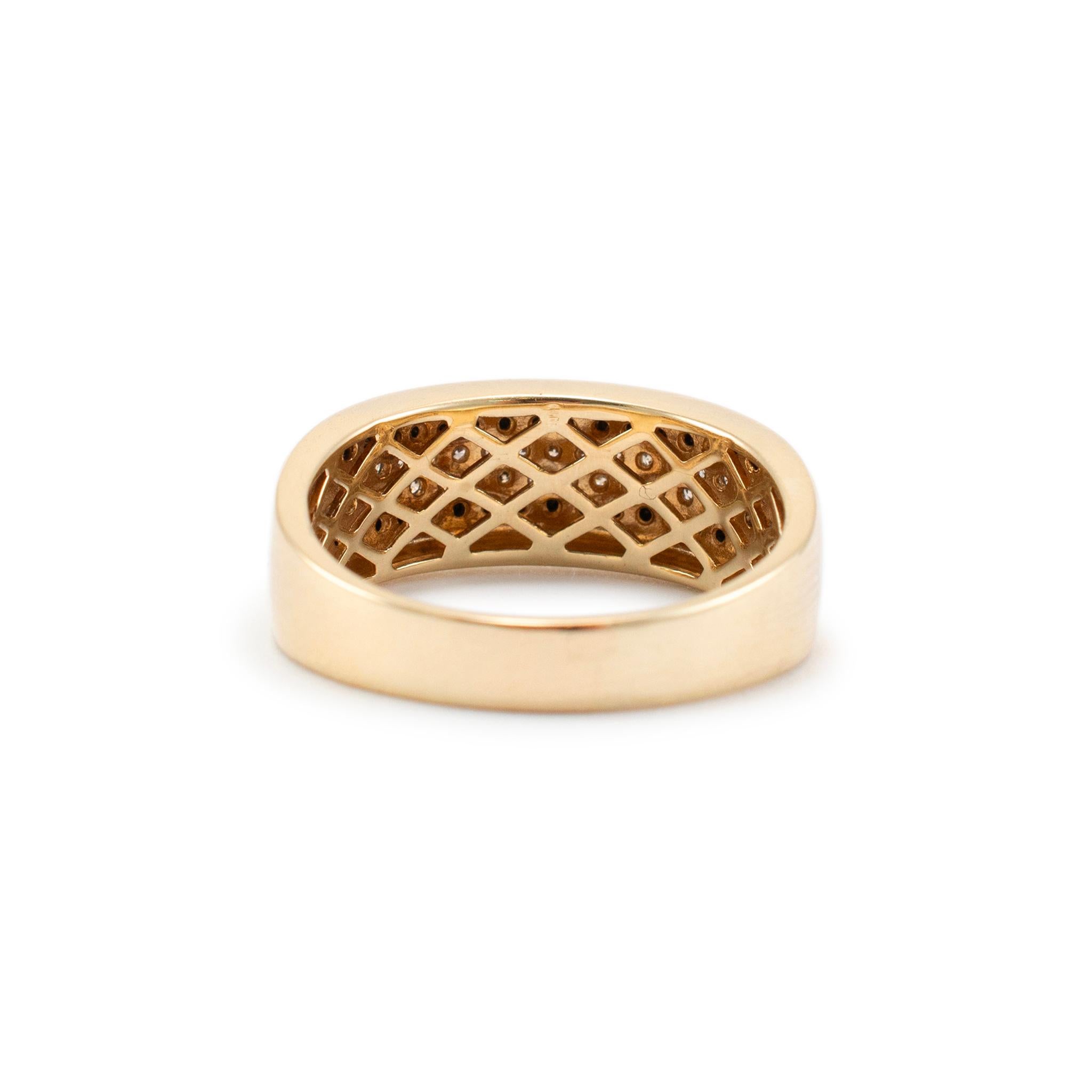 Men's Men’s 10K Yellow Gold Pave Black & Chocolate Diamond Band Ring