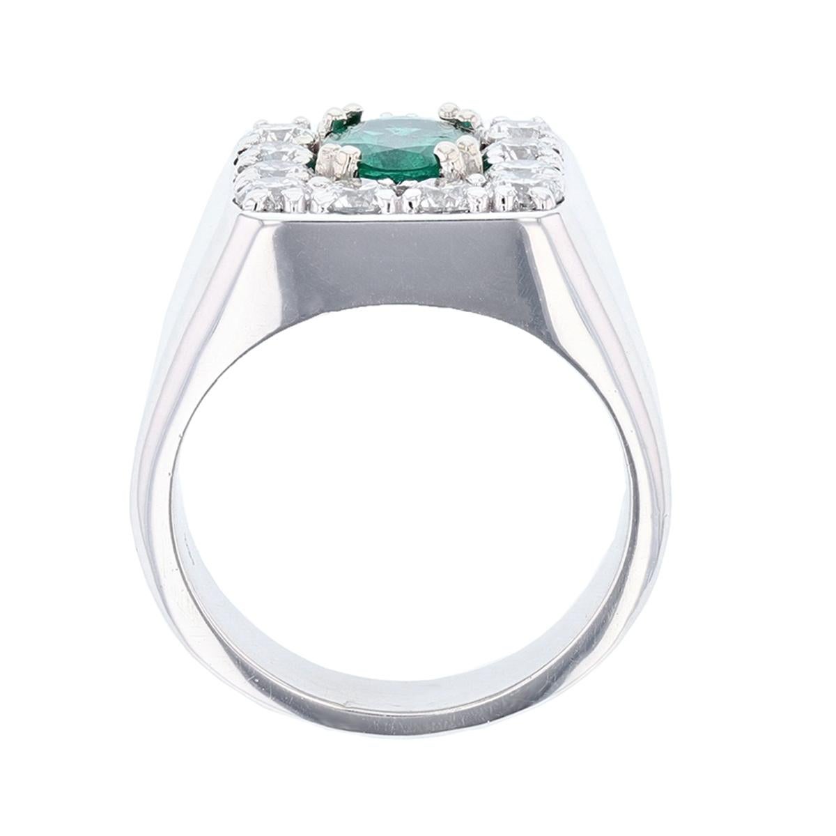 1.44 ct. natural emerald and diamond ring
