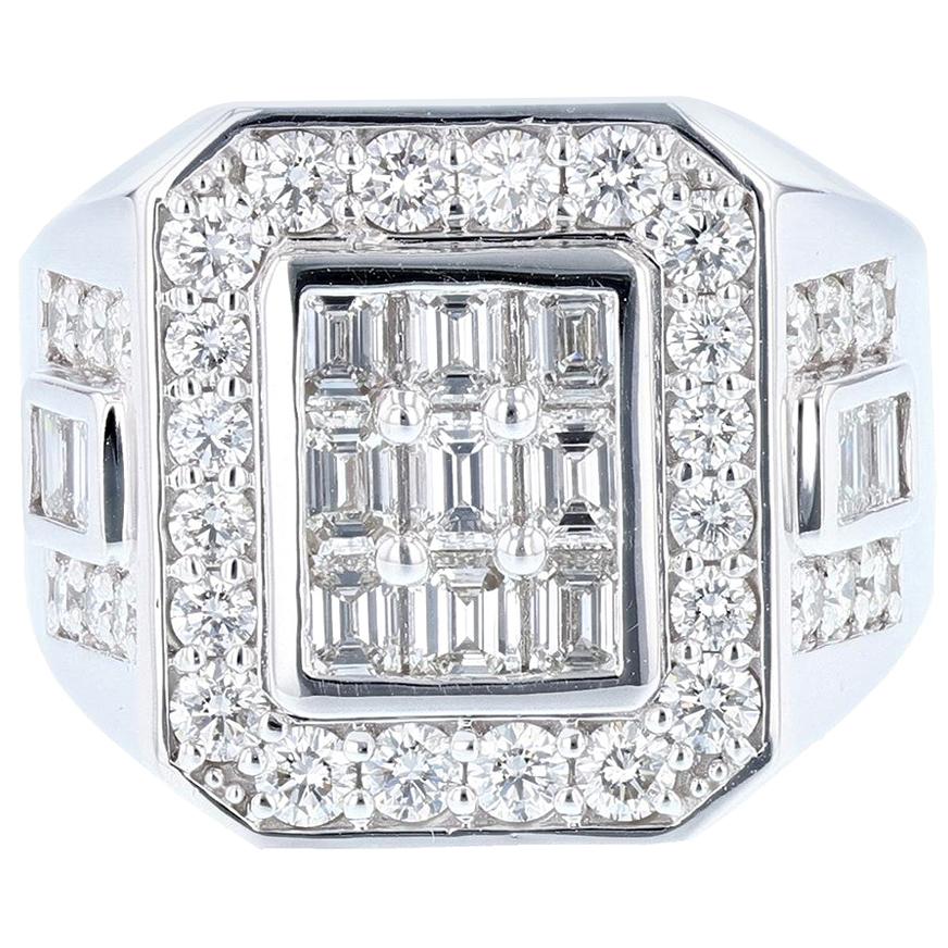 Square Cut and Marquise Diamond Gold Men's Ring at 1stDibs | mens ...