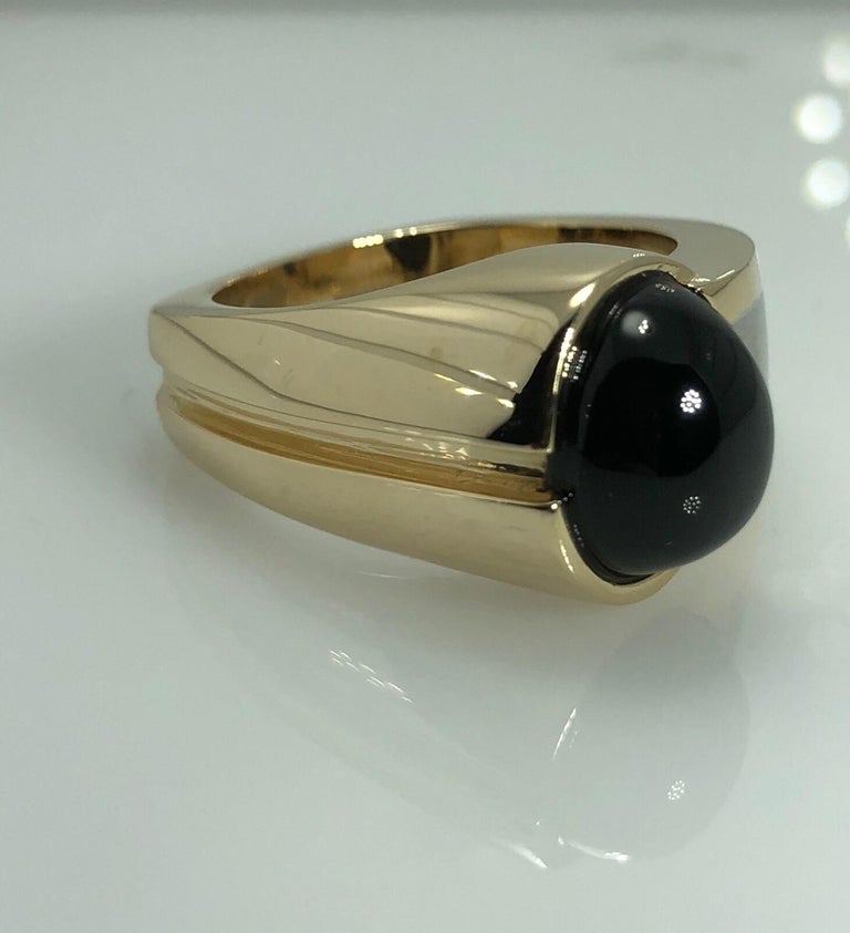 Men's 14 Karat White and Yellow Gold Onyx Contemporary Ring For Sale at ...