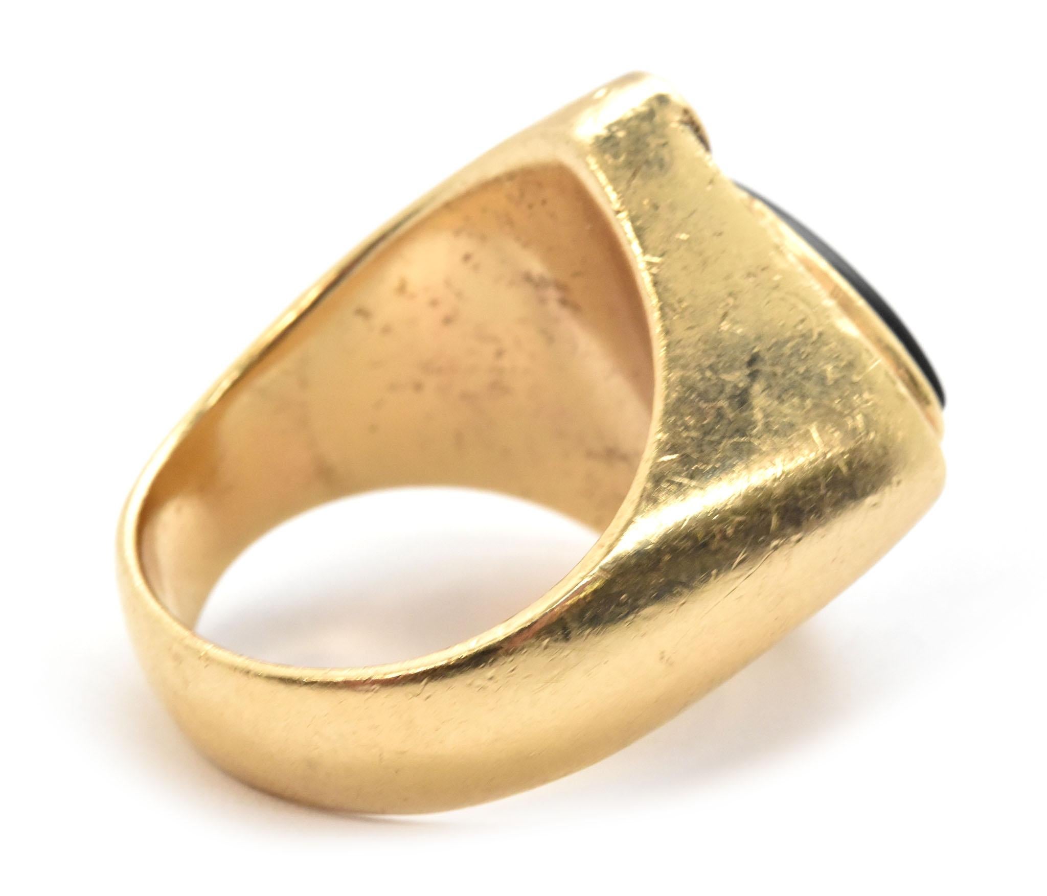 gold onyx ring mens