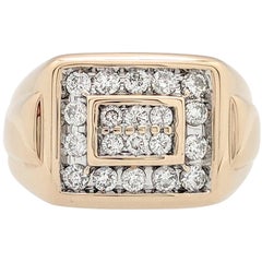 Men's 14 Karat Yellow Gold 1 Carat Diamond Right Hand Ring