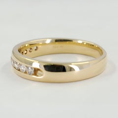Men's 14 Karat Yellow Gold Diamond Channel Band Ring