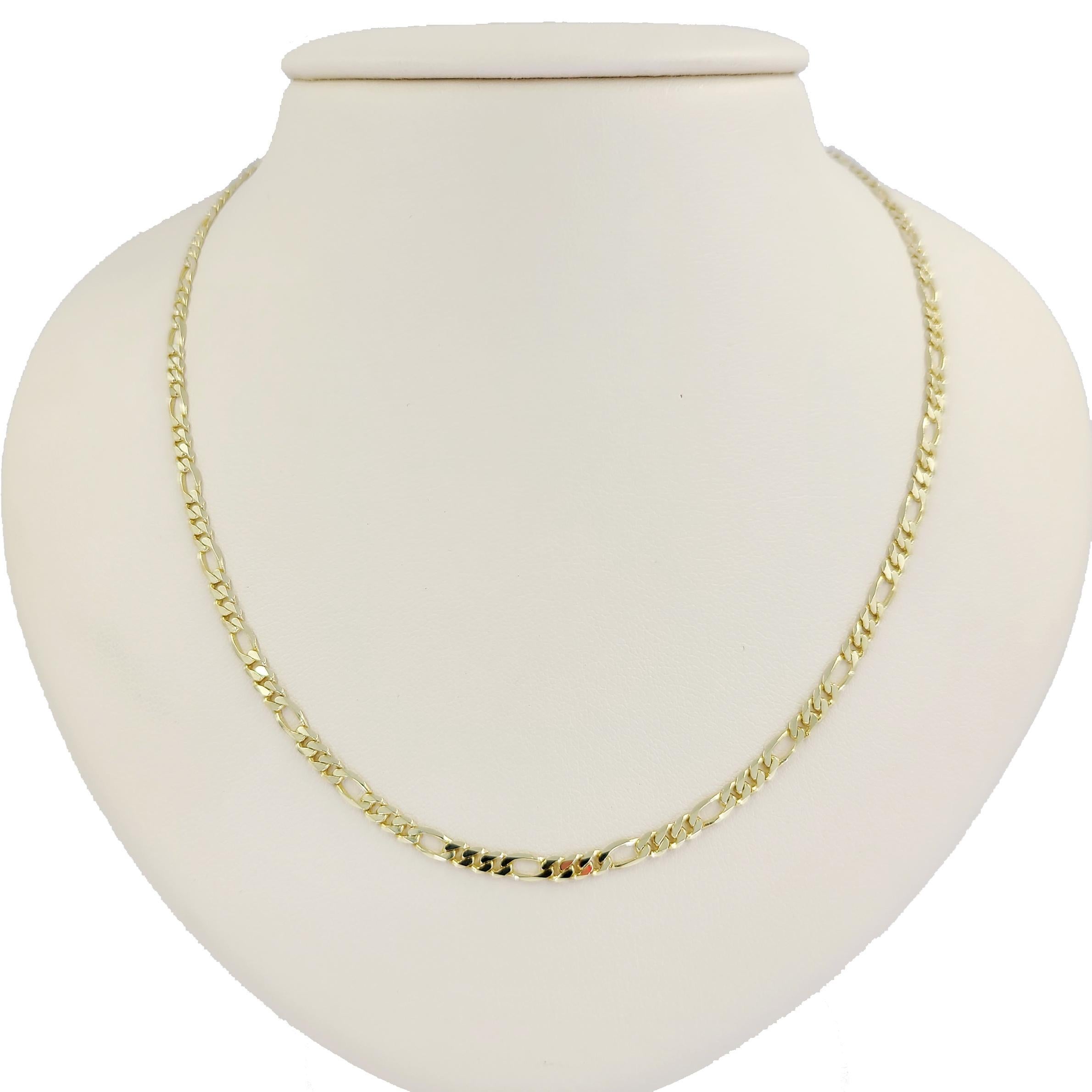 14 Karat Yellow Gold Figaro Chain 24 Inches Long, Total Weight Is 10.3 Grams