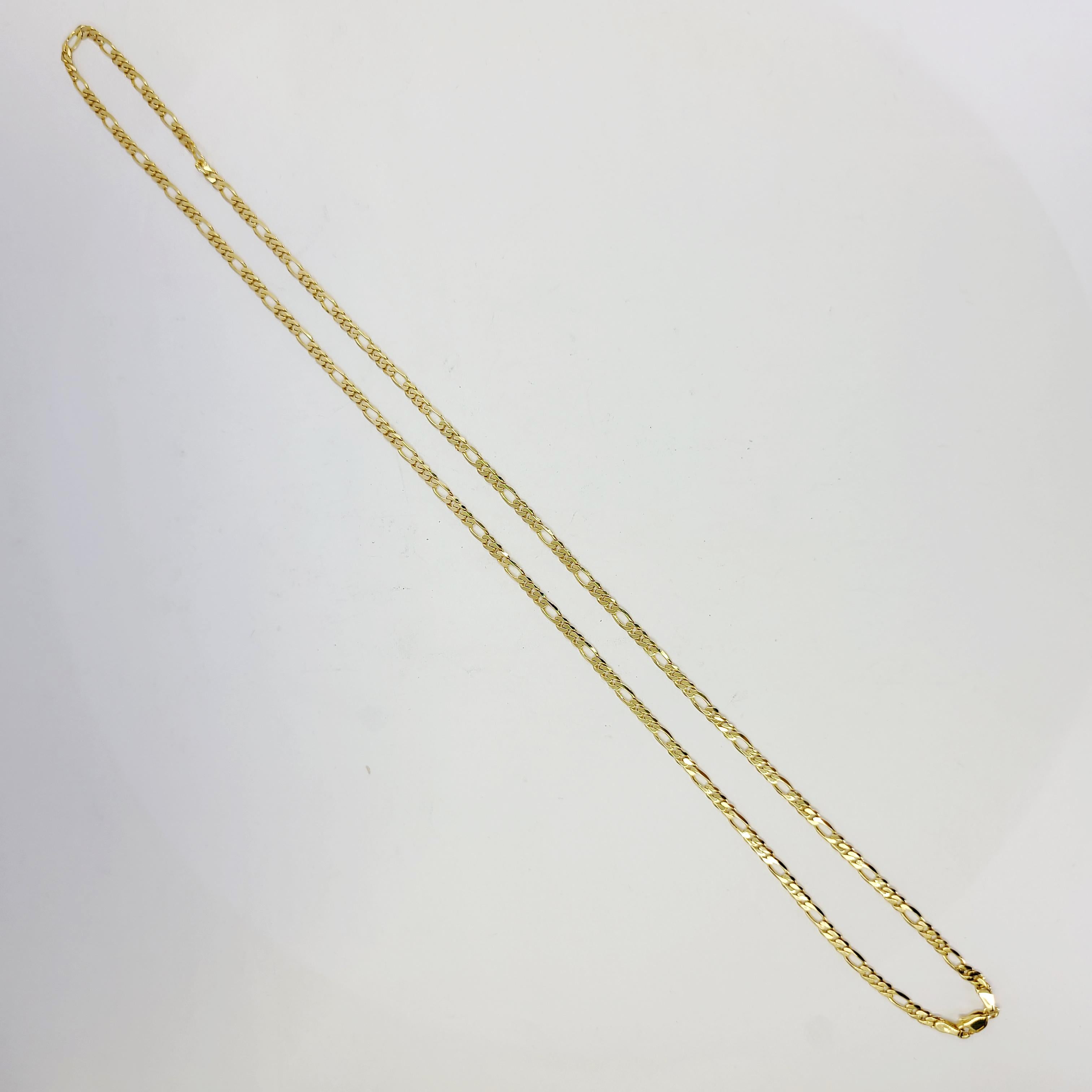 Men's 14 Karat Yellow Gold Figaro Chain In Good Condition In Coral Gables, FL