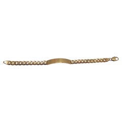 Men's 14 Karat Yellow Gold ID Bracelet, Curb Links, 8.5 Inches Long