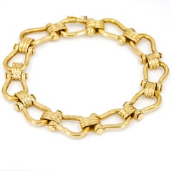 Men's 14 Karat Yellow Gold Nautical Shackle Link Bracelet