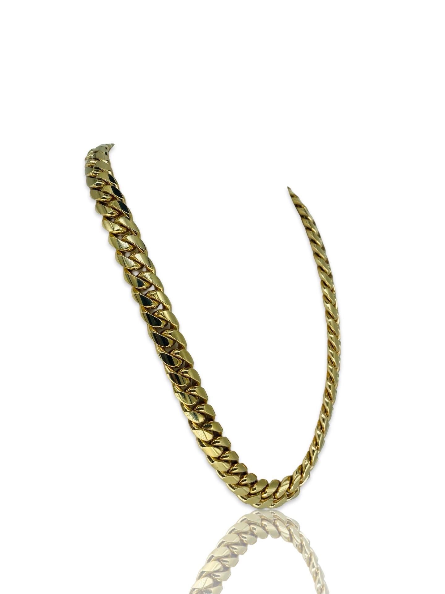 Men’s 14.25mm Miami Cuban Link Chain 10k Solid Gold 22 Inch 1