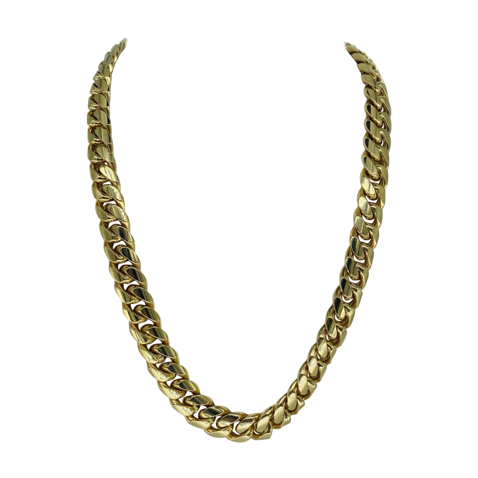 Men’s 14.25mm Miami Cuban Link Chain 10k Solid Gold 22 Inch