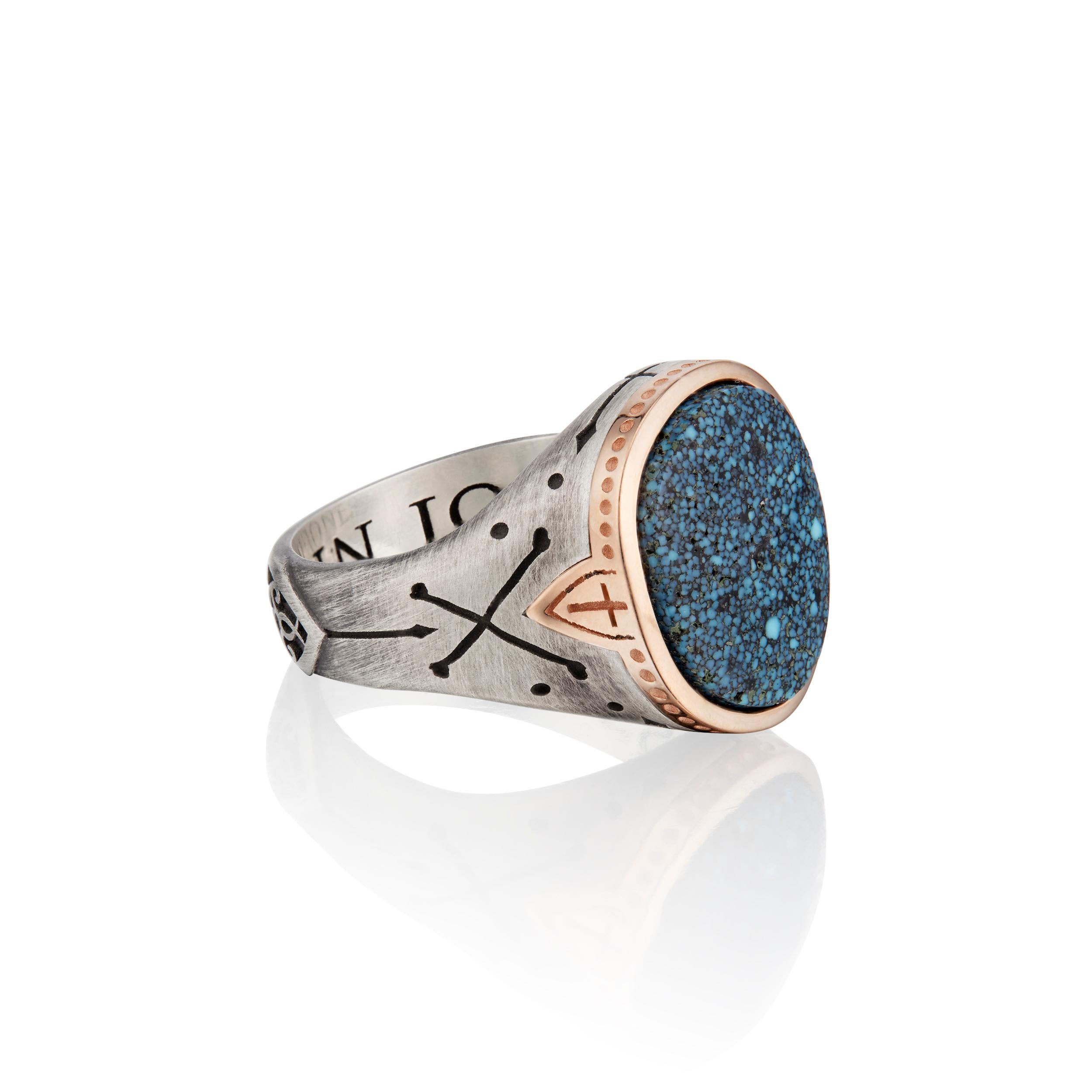 rose gold and turquoise ring