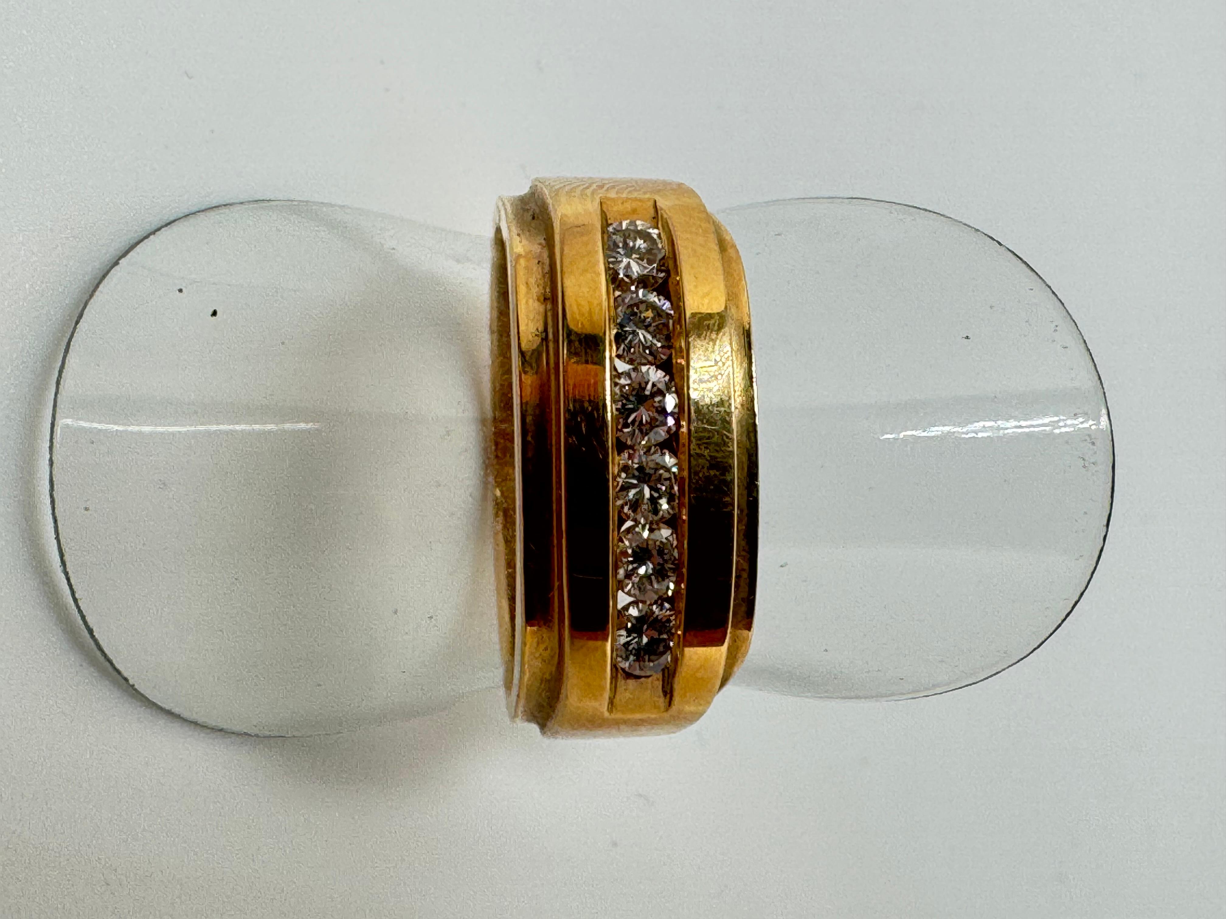 Art Déco Fascia da uomo con diamante incastonato a canale in oro 14K in vendita