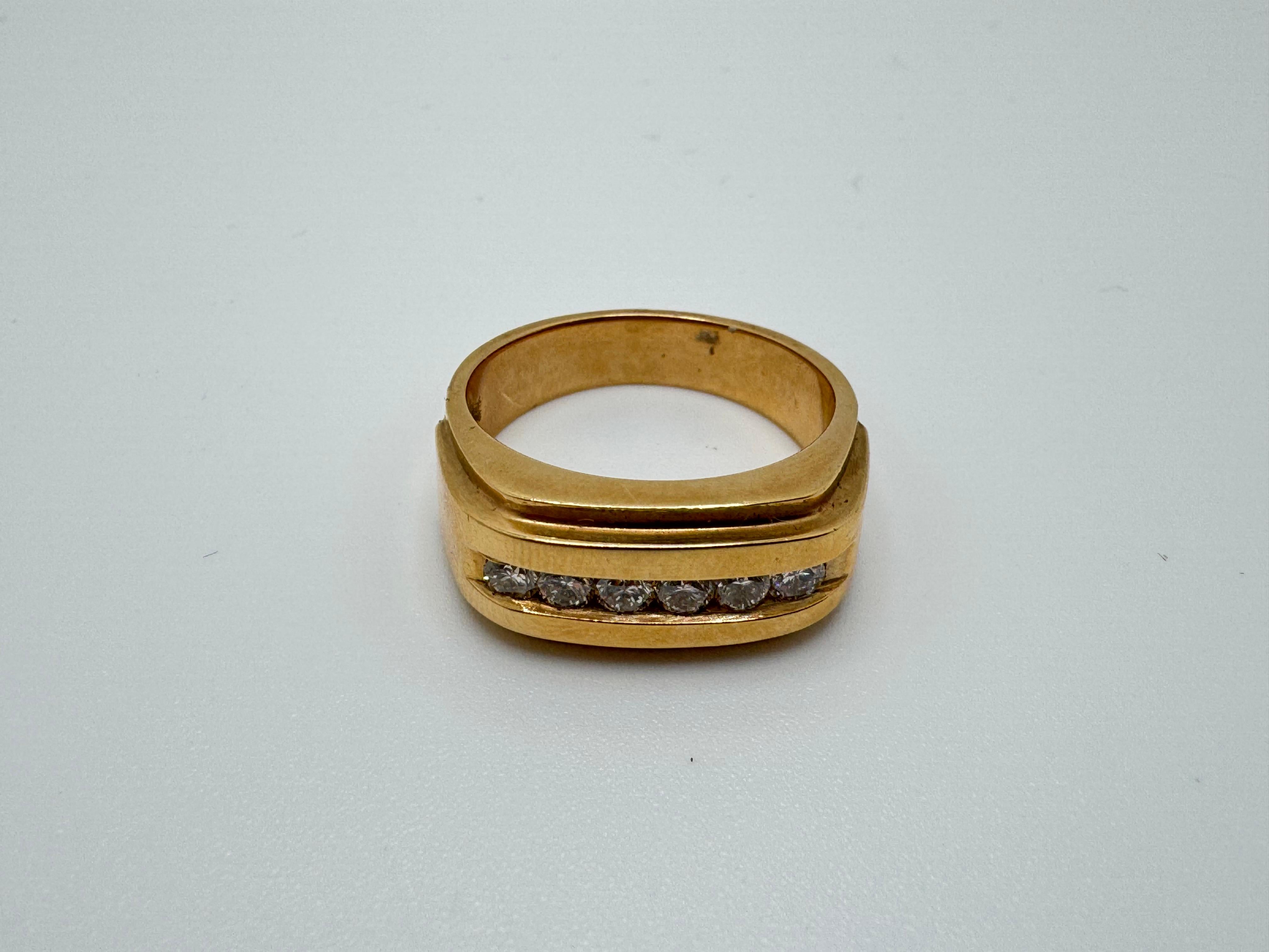 Fascia da uomo con diamante incastonato a canale in oro 14K in vendita 3