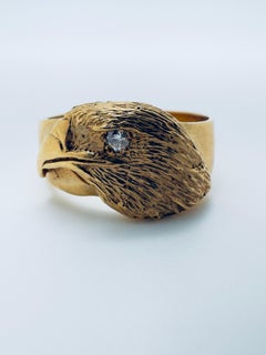 Men's 14K Gold Eagle Head Ring