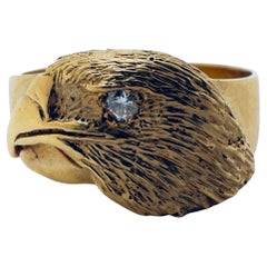 Men's 14K Gold Eagle Head Ring