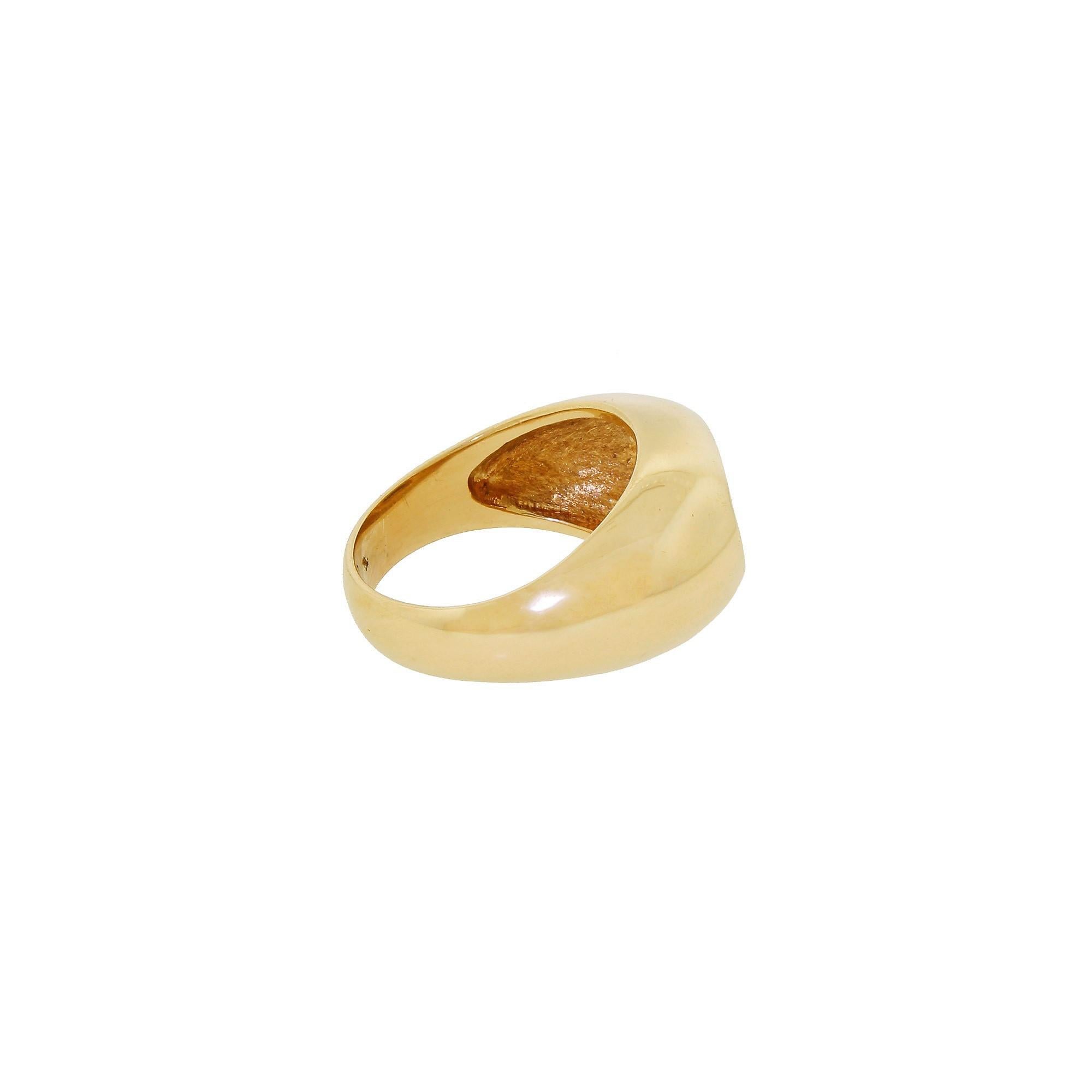 Modern Men's Heavy 14 Karat Gold Ring With Lightning Ridge Black Fire Opal Size 8.75