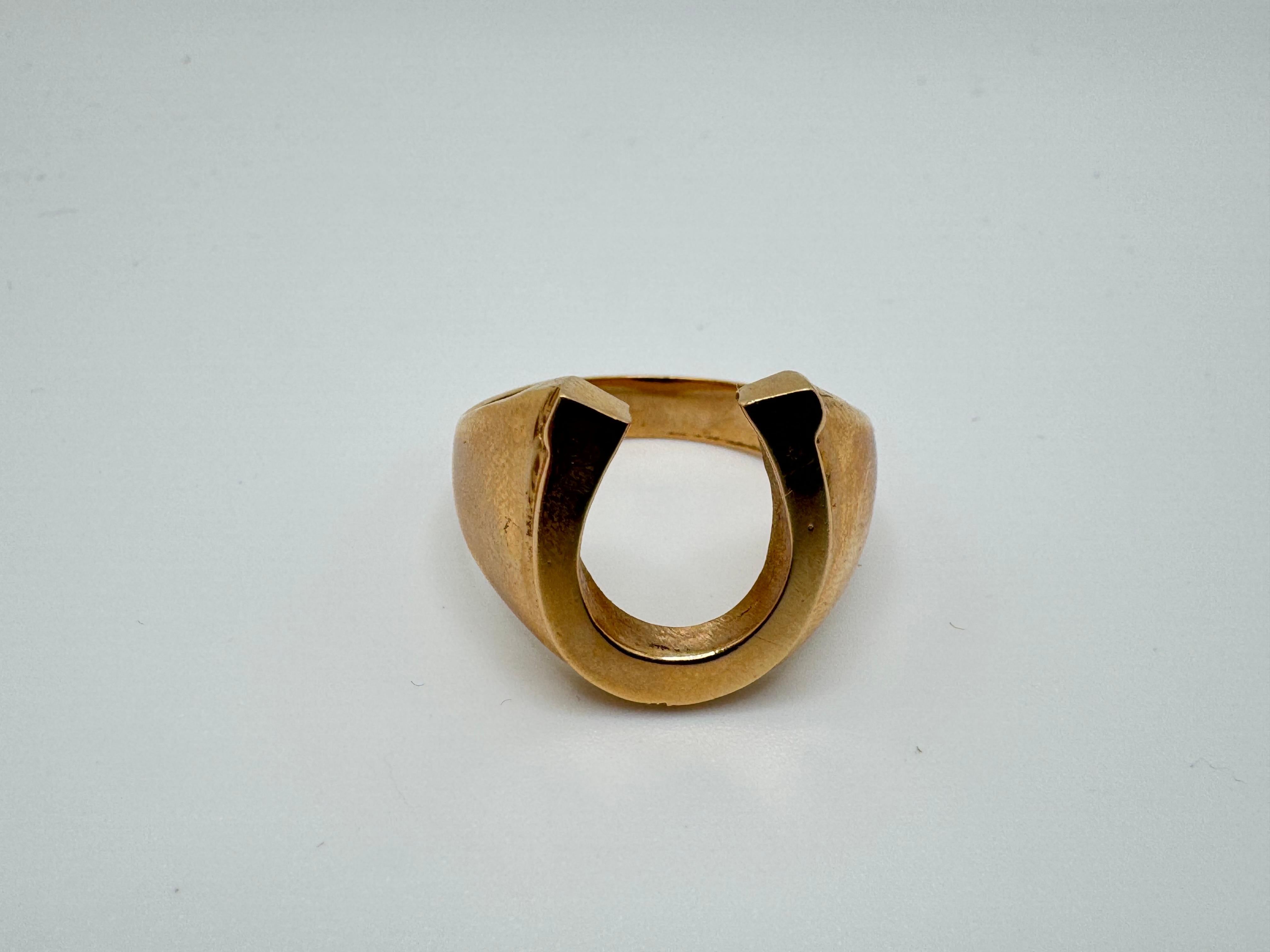 Art Déco Anello a ferro di cavallo da uomo 14K in vendita