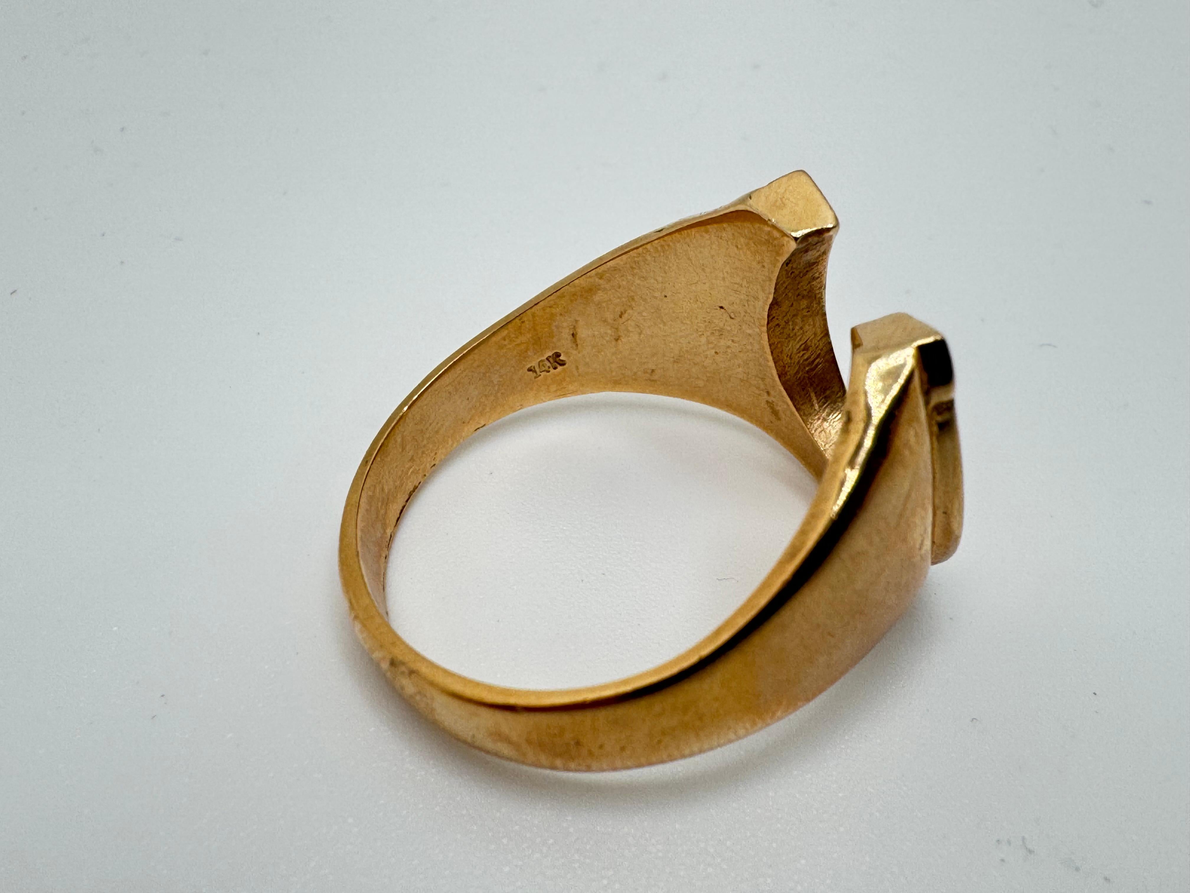 Anello a ferro di cavallo da uomo 14K in vendita 2