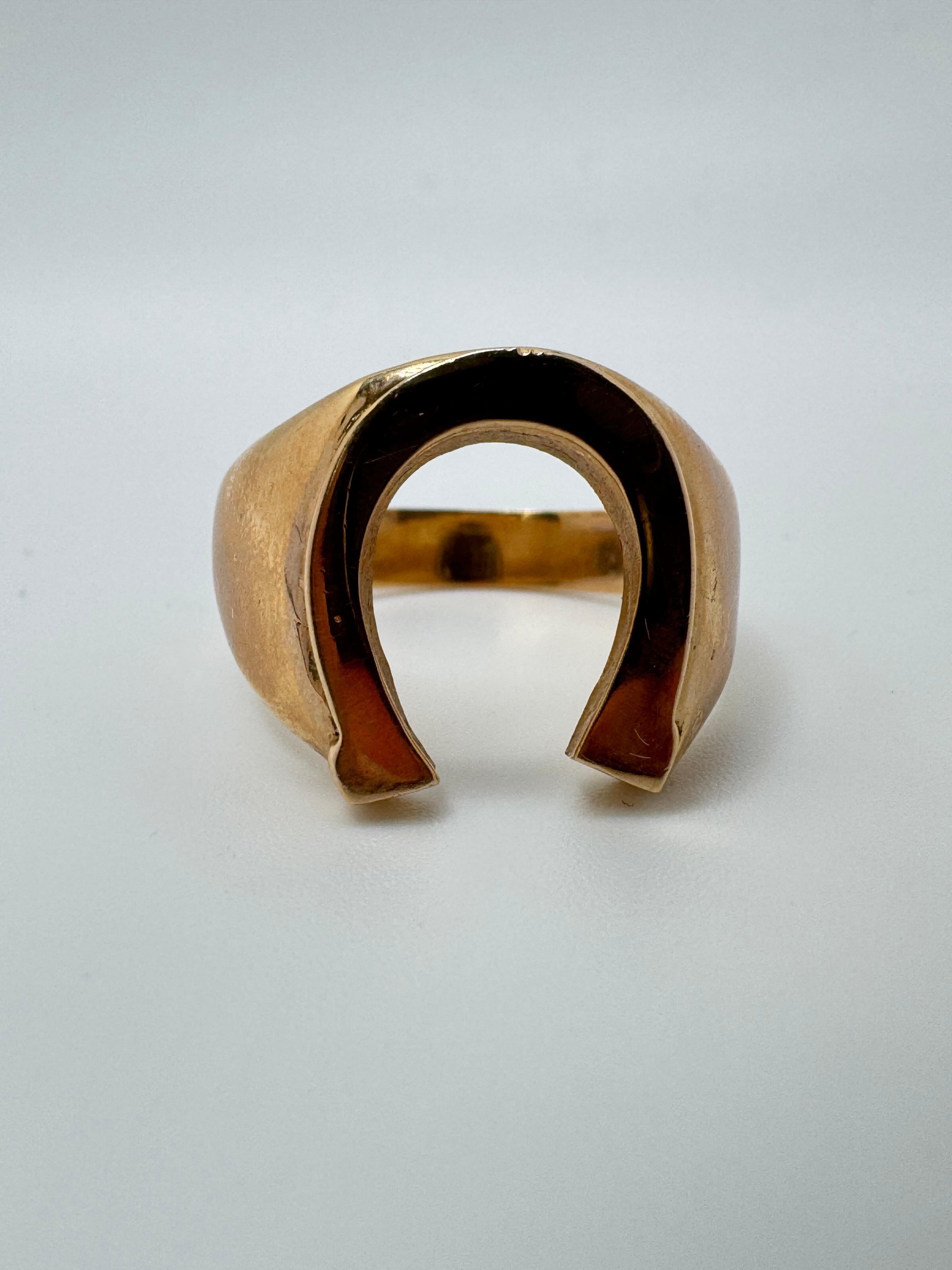 Anello a ferro di cavallo da uomo 14K in vendita 3
