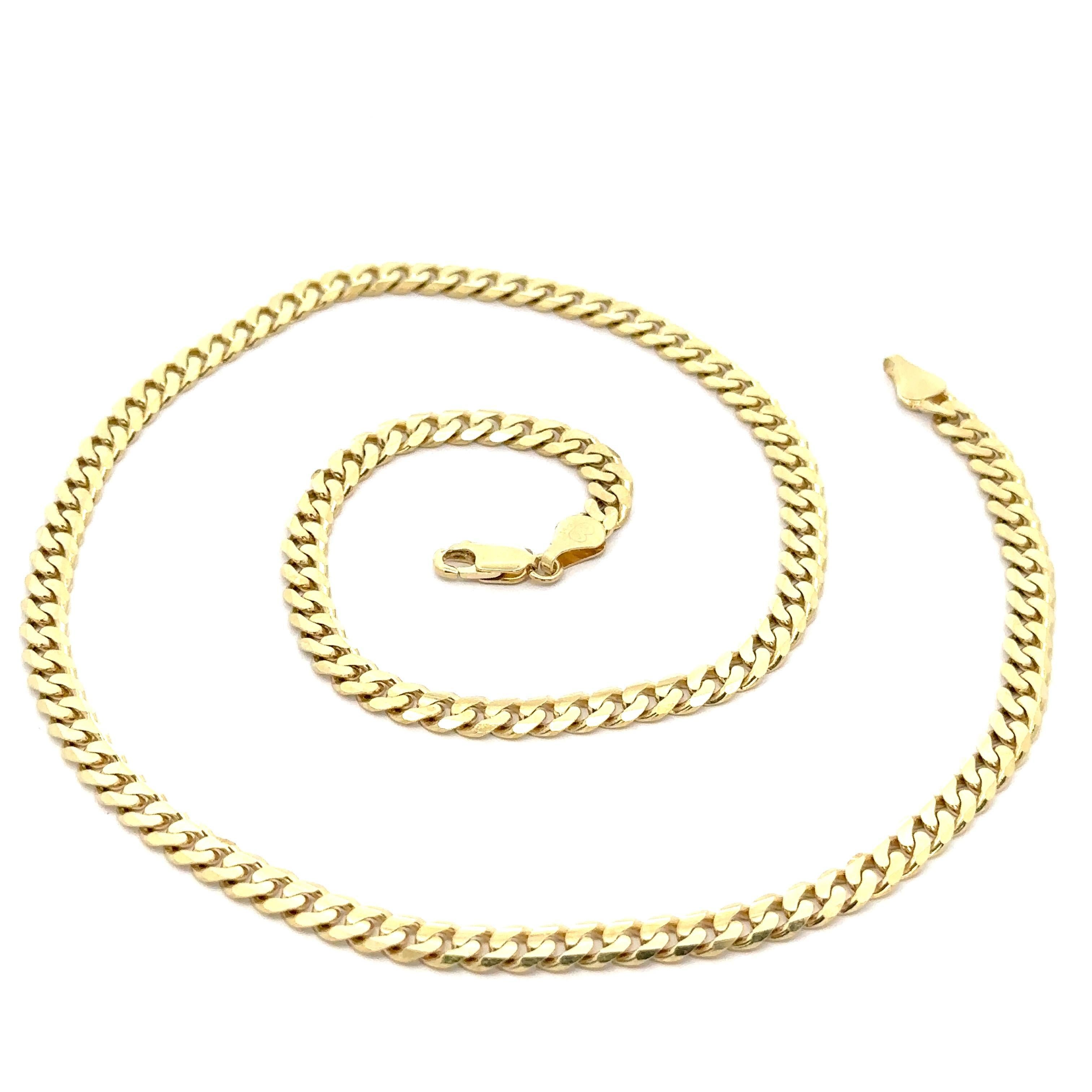 Collier homme en or jaune massif 14k 5.24mm 20