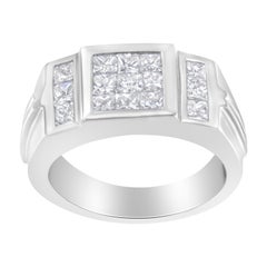 Men's 14K White Gold 2.0 Carat Diamond Cluster Ring